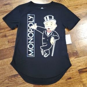 Womens Monopoly black graphic t-shirt size S